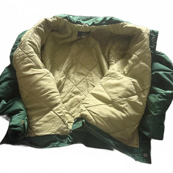Bass Pro Shops Outdoors Vintage Green Puffer Jacket Quilted Lining Sz L - Picture 2 of 5